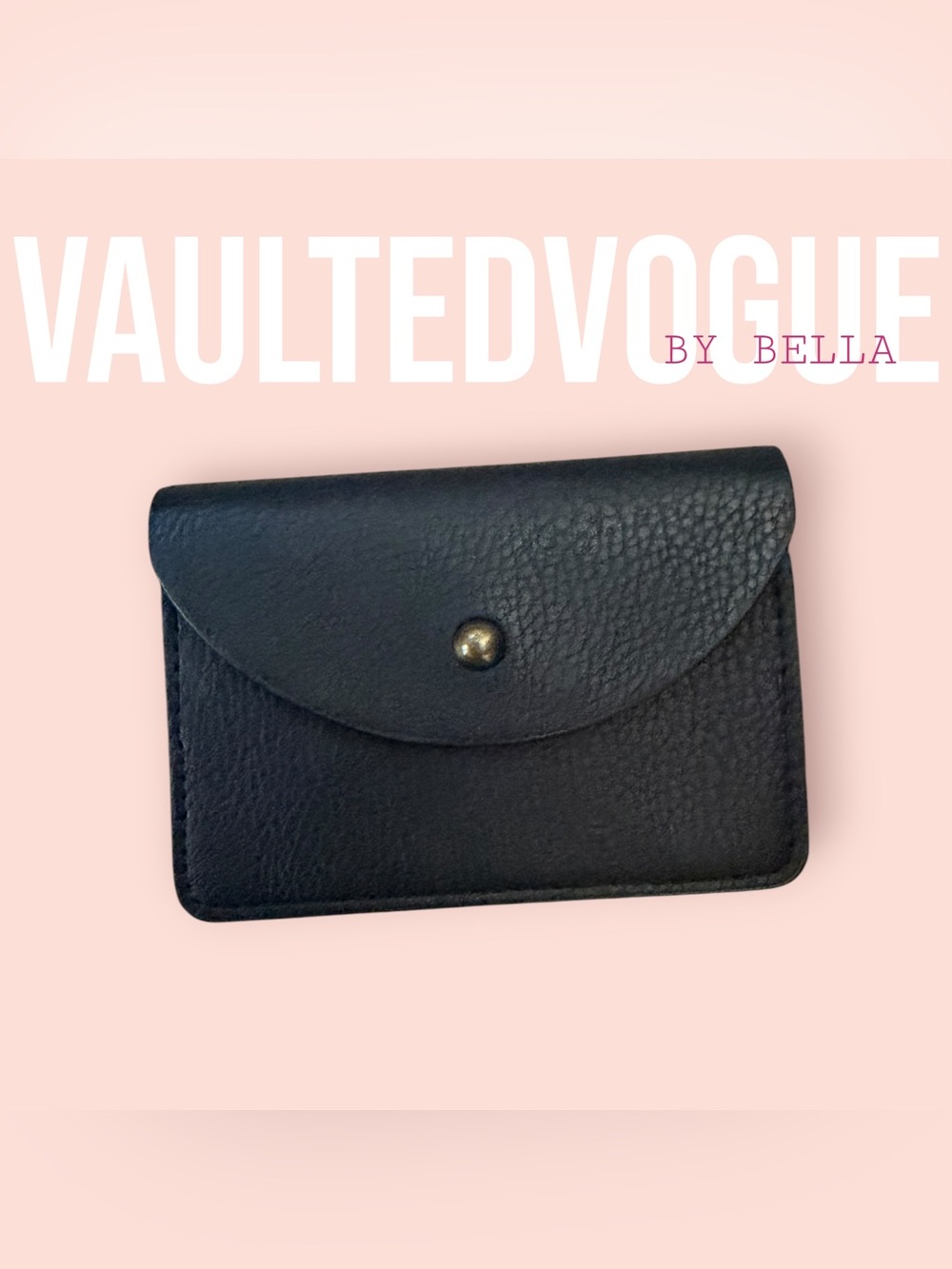 Universal Thread Black Pebbled Snap Card Wallet